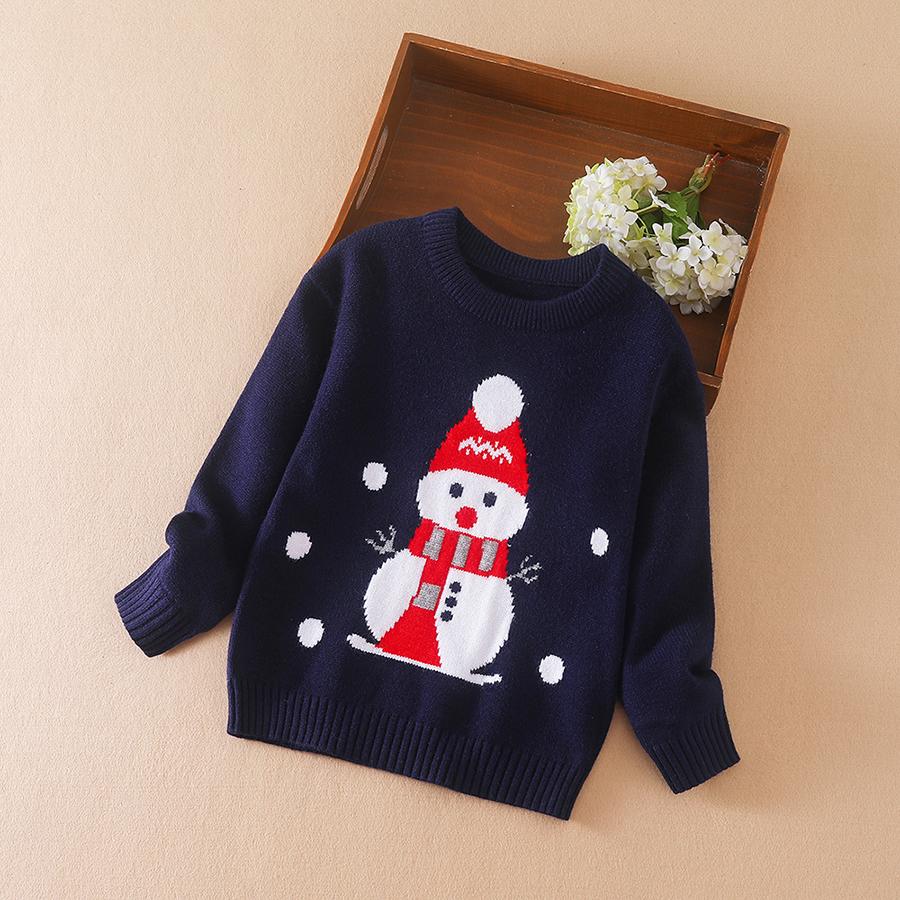 Baby Girls Sweater Knit Pullover Clothes Autumn Winter Soft Wool Clothing 2024 Christmas Sweatshirts Boys Snowman Outfit