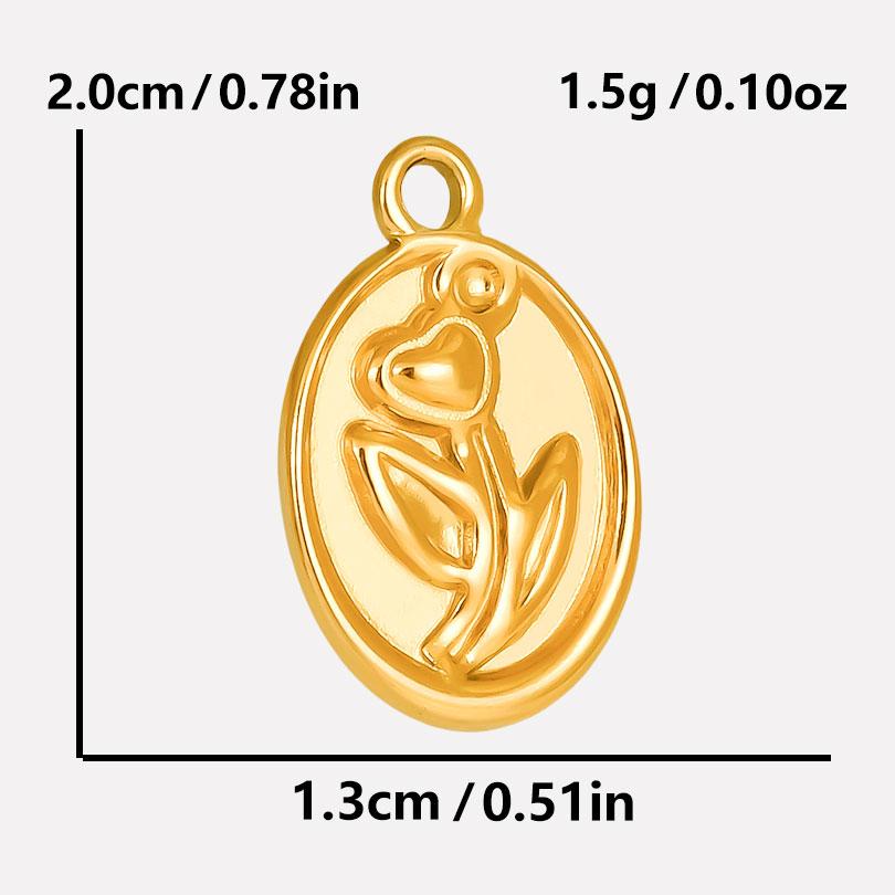 6pcs Real Gold Plated Sun Moon Star Charm Cross Stainless Steel Charms For Jewelry Making Supplies Flower Heart Handmade Pendant