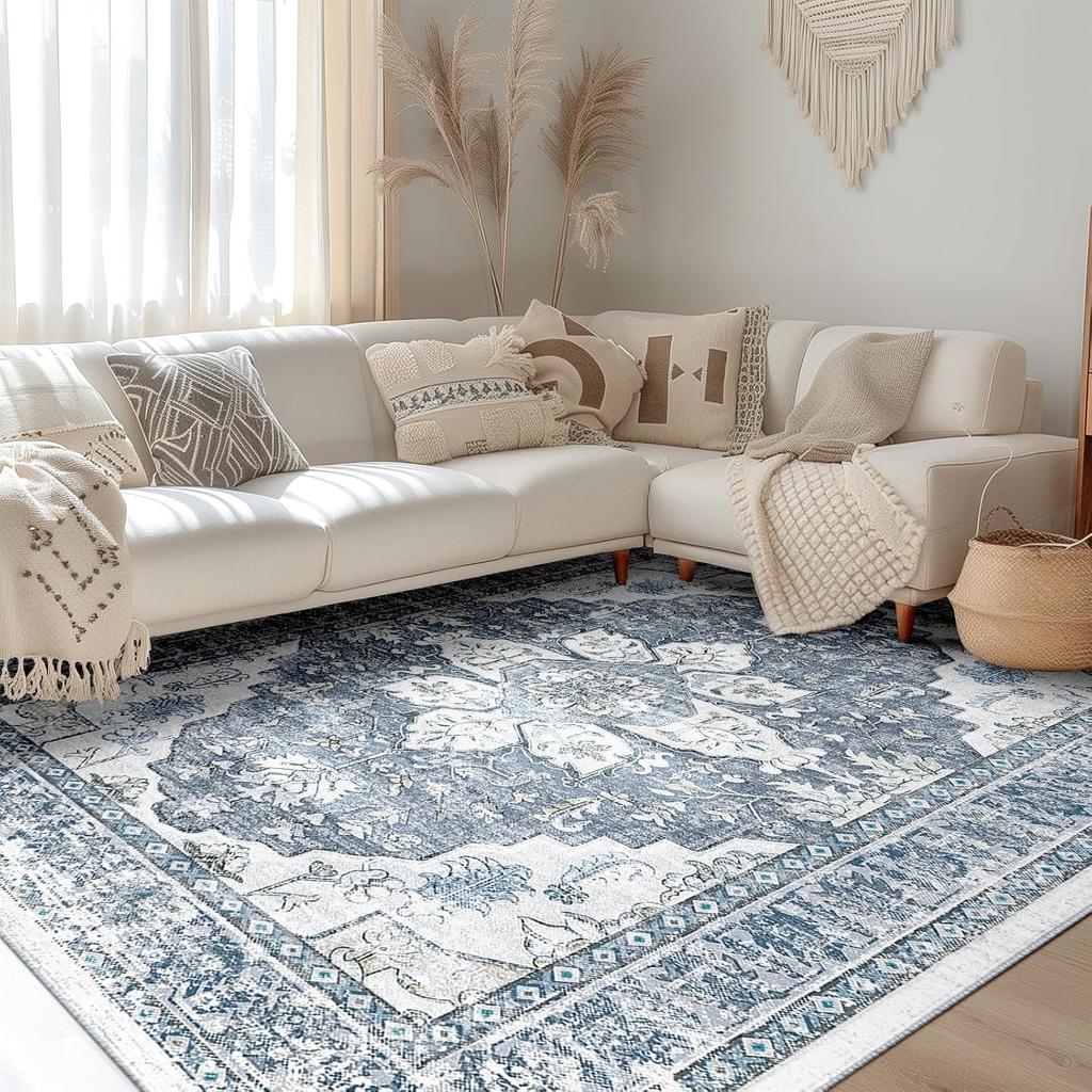 Bohemian Living Room Carpet Large Area Machine Washable Foldable Bedroom Rug Fashionable High-end Light Luxury Coffee Table Mats