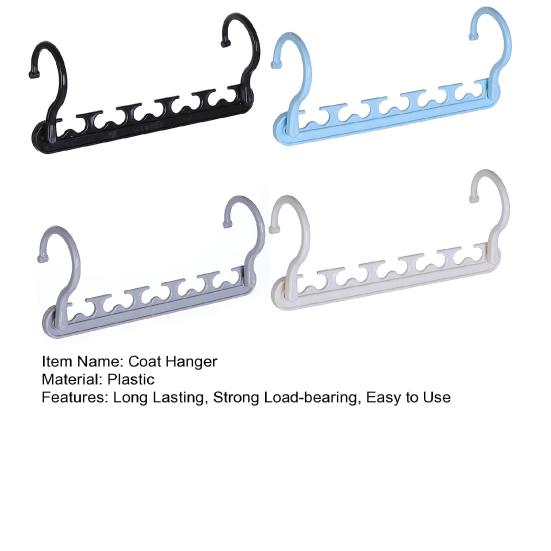 4Pcs Coat Hanger Wardrobe Organizer 360-Degree Rotation Strong Load-bearing 5 Slots Design Space-Saving Closet Organizer