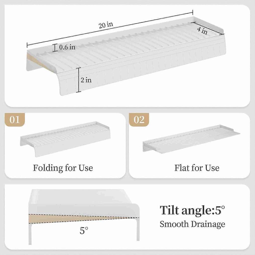 Silicone Sink Edge Protector – Expandable Splash‑Proof Mat for Kitchen, Bathroom & Bathtub, White
