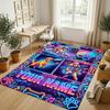 Dog Theme Crystal Velvet Rug Personalized Custom Name Text Soft Floor Mat Home Decor