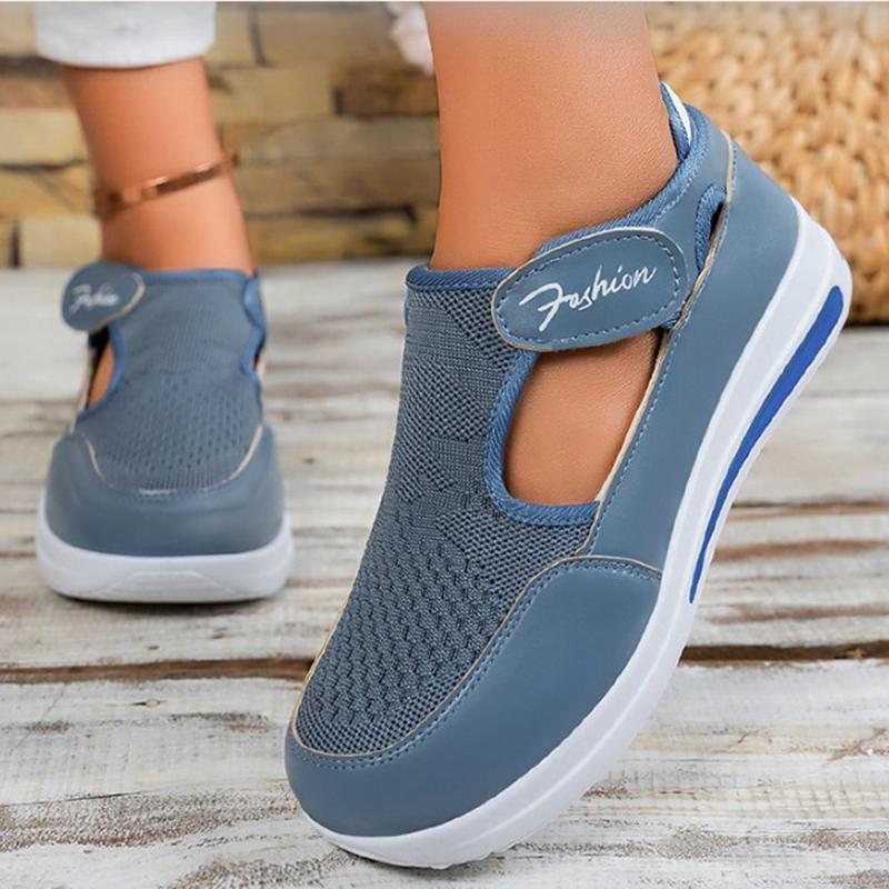 Designer Women Sneakers Wedge Tennis Shoes Red Blue Canvas Women Casual Shoes Ladies Platform Vulcanized Shoe Hollow Out Shoes