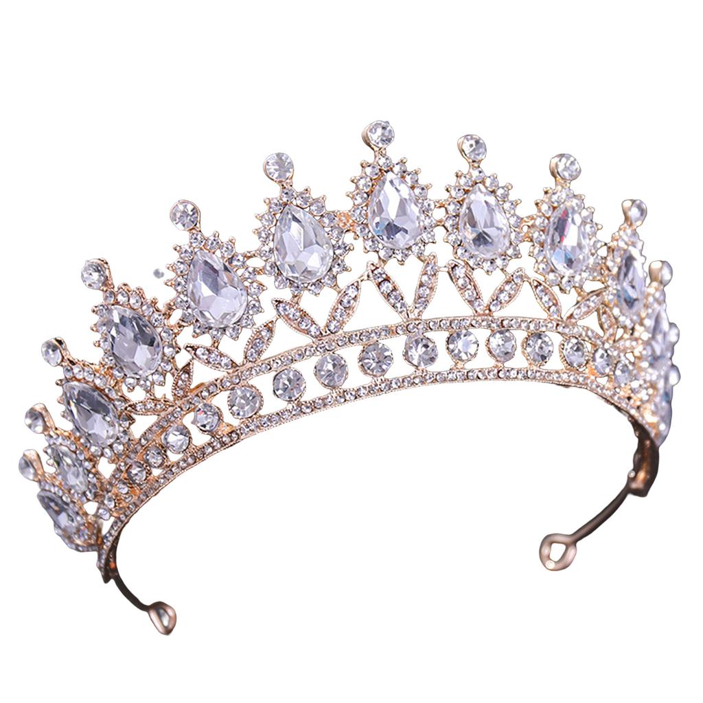 Full Crystal Rhinestones Crown Wedding Bride Tiara Glittering Headdress For Bride Bridesmaid Princess Costume Hair Accessories