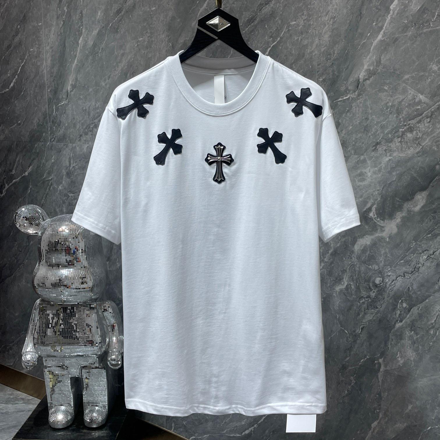 

8552 ХРОМІЗОВАНІ СЕРДЕЧКА 2025 Літня нова високоякісна бавовняна футболка вільного крою великого розміру з круглим вирізом, чоловіча та жіноча, футболка для пар XL чорний