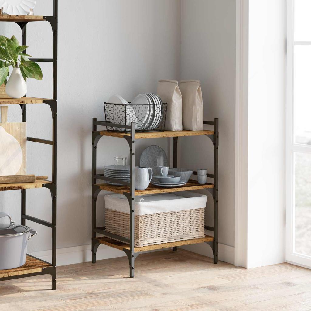 Kitchen Trolley Reclaimed Wood Look 50 x 35 x 75.5 cm Engineered Wood