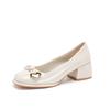 Bow thick heel single shoes women's skirt shopping casual women's shoes Mary Jane single shoes women
