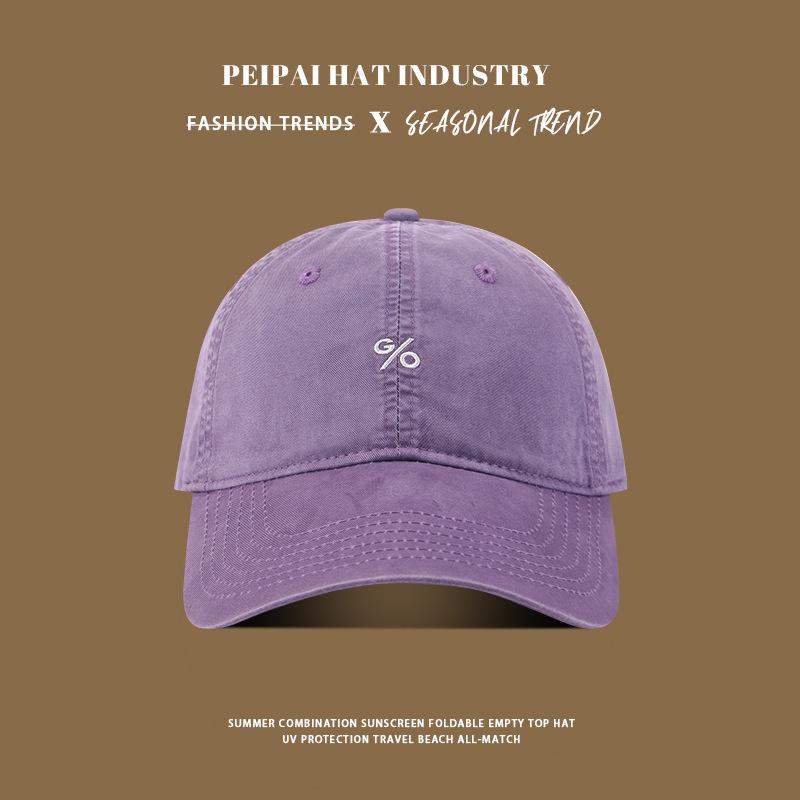 

Sun hat simple Korean embroidery shows the face small versatile cap men M（56-58cm）