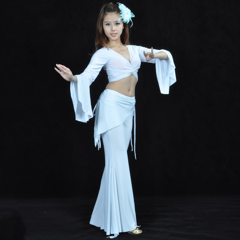 Crystal Cotton Trumpet Sleeves and Crystal Cotton Waist Skirt Tribal Pants Belly Dance Set Belly Dance Autumn and Winter Set