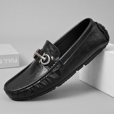 New High-end British-style Leather Shoes for Men Versatile Casual Shoes Korean-style Trendy and Breathable Men's Bean Shoes