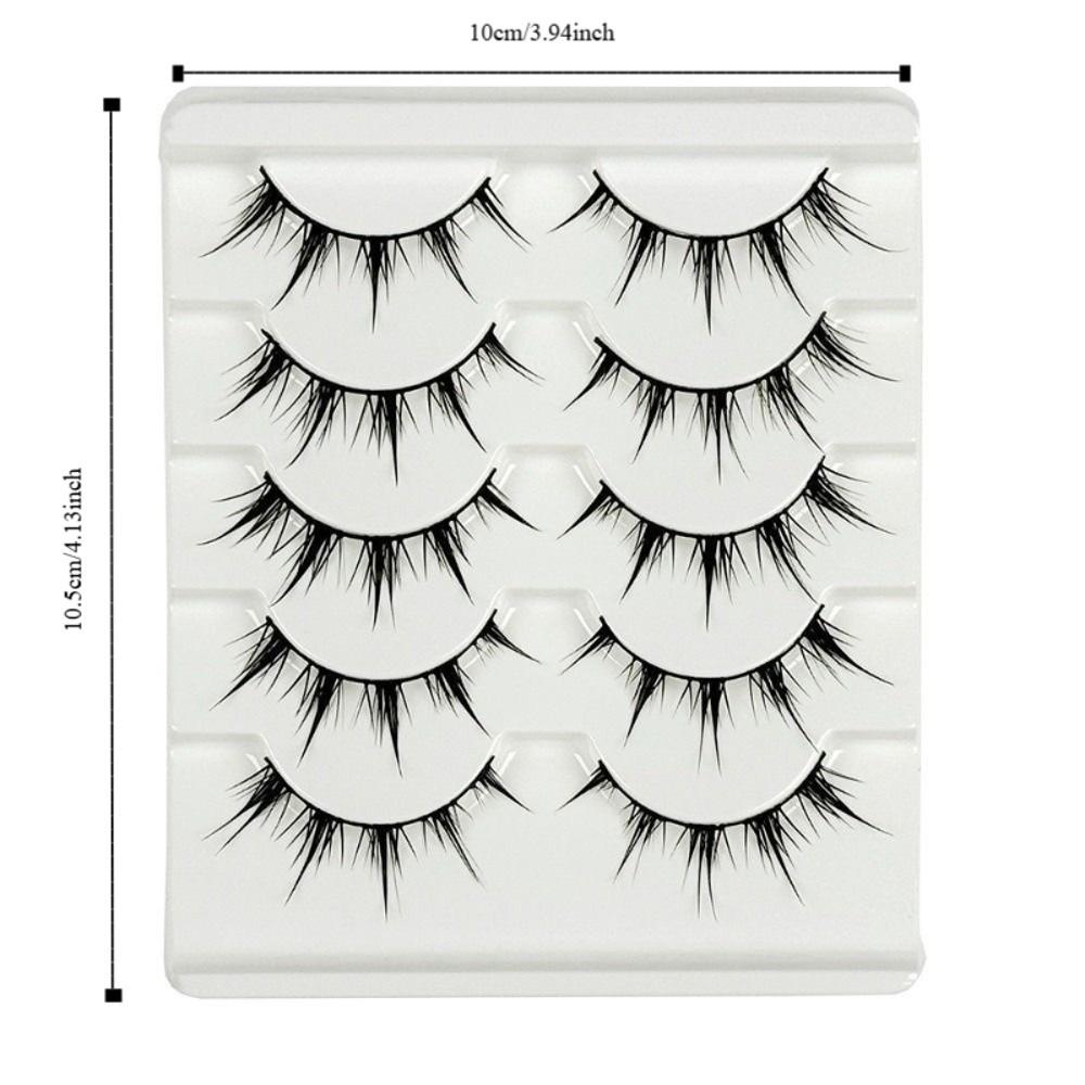 5Pairs/box 9-13MM DIY Lashes Extension Black Comic Eye Fake Eyelashes Daily