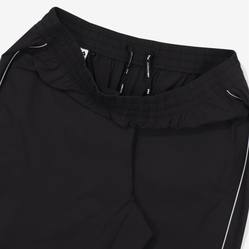 Fila Solid Color Logo Print Striped Trim Elastic Waist Sports Pants Unisex bottoms Black FS2WPF2211M-BLK