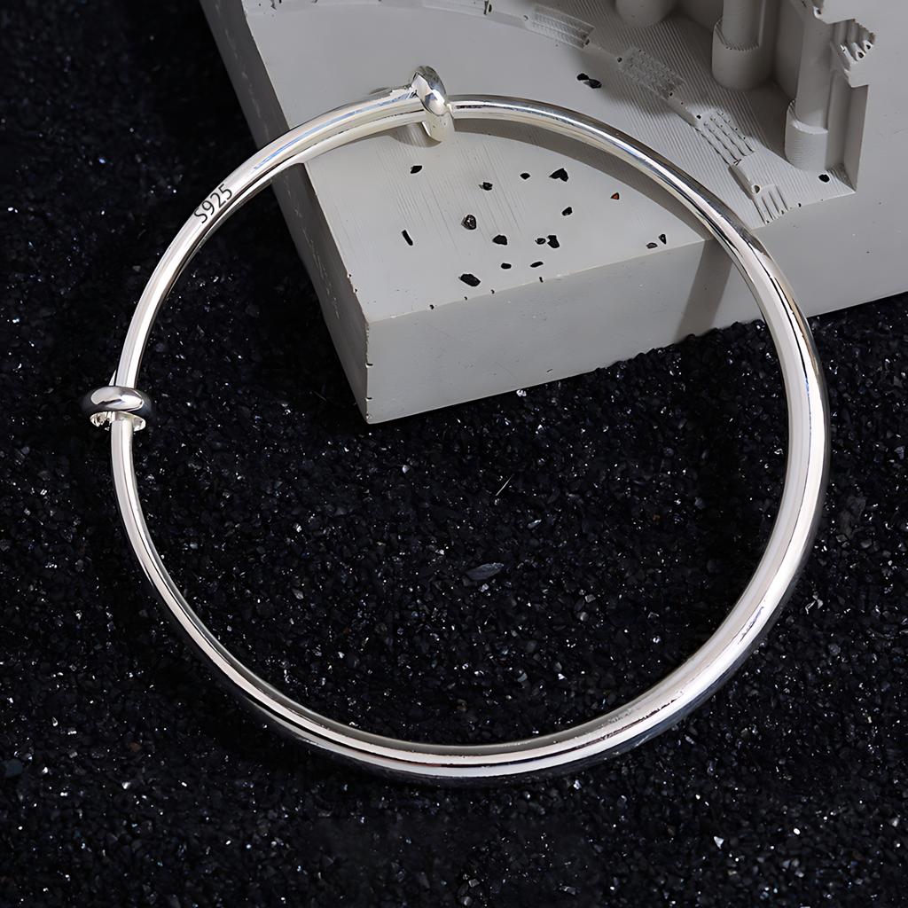 PANJBJ 925 Sterling Silver Feather Adjustable Couple Bangle Gothic Punk Design Women Jewelry Gift Lucky Bracelet Dropshipping