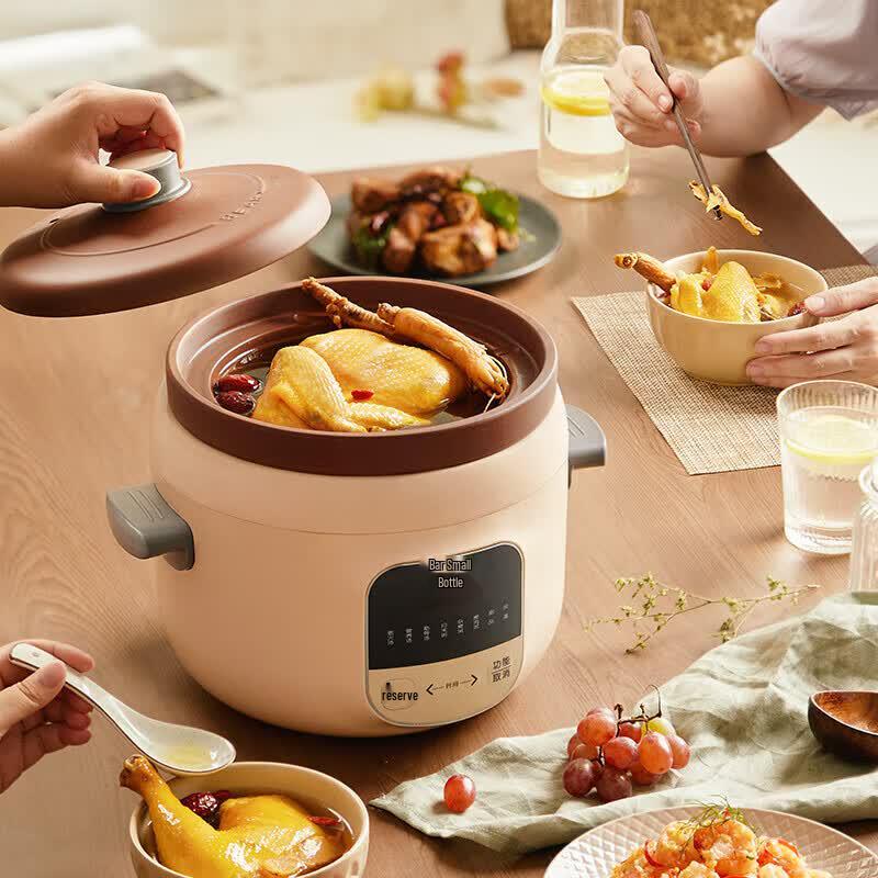 BEAR 3L Electric Purple Clay Stew Pot CN Plug (adapter Included)