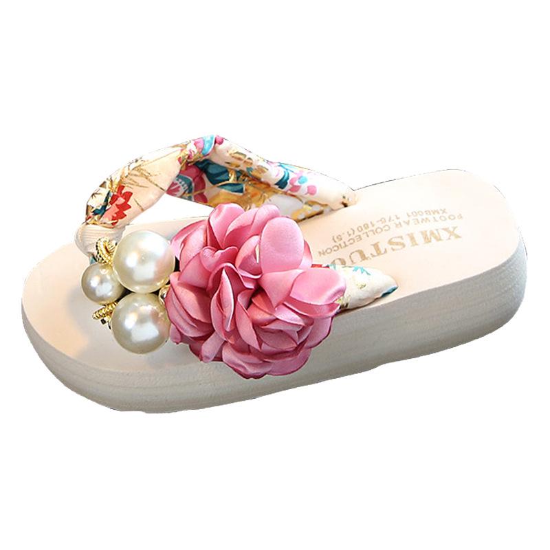 Summer Non Slip Children's Flip Flops Girls Fashion Beach Shoes Pinch Sandals Female Flowers Slippers Wear