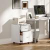 Two Drawer Lockable Filing Cabinet - White Wood Grain