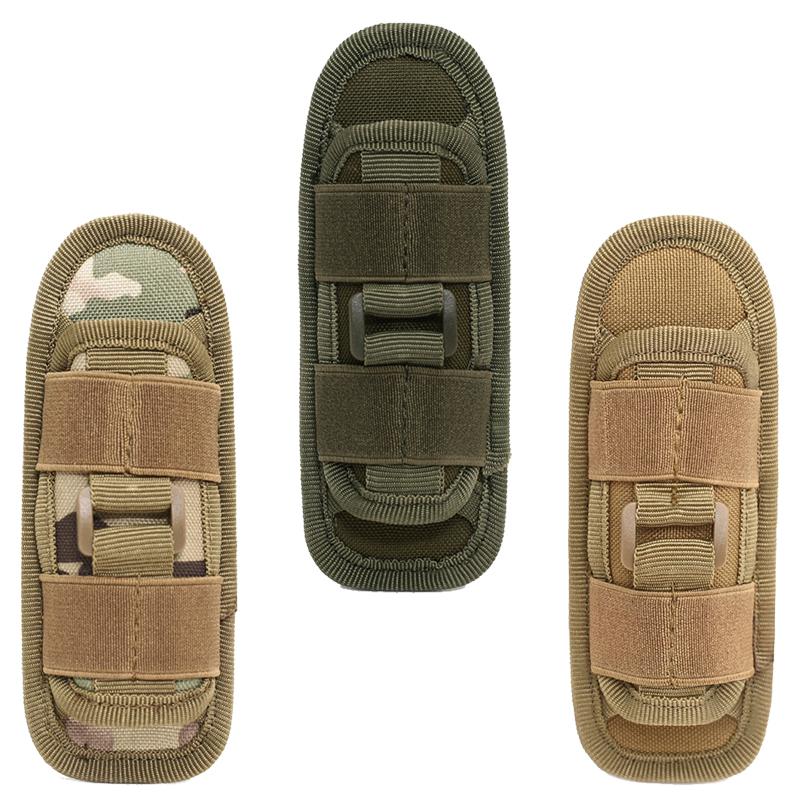 Portafoglio tattico per torcia da cintura, borsa per torcia, accessorio di illuminazione da caccia resistente, kit di sopravvivenza, fondina a 360 gradi, custodia rotante per torcia