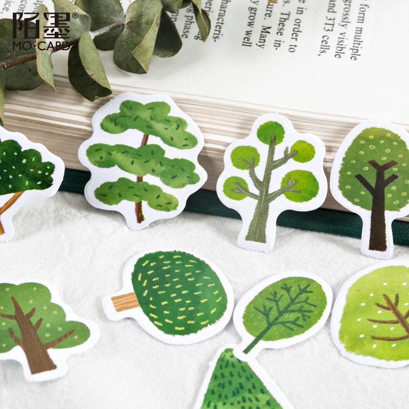1box/46pcs Greenery Themed DIY Seal Stickers, Versatile Fresh Plant Styles & Crisp Details, Perfect for Journal Deco