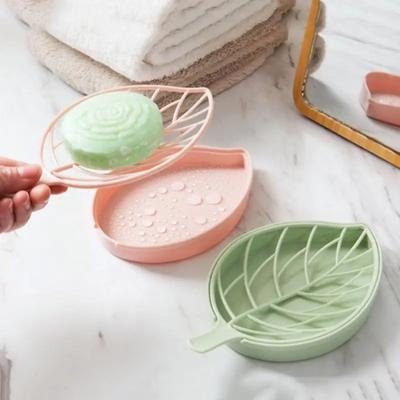 Creative Leaf Soap Holder with 3 Colors, Anti Slip Soap Box, Toilet Shower Tray, Drainage Rack, Bathroom Small Tools
