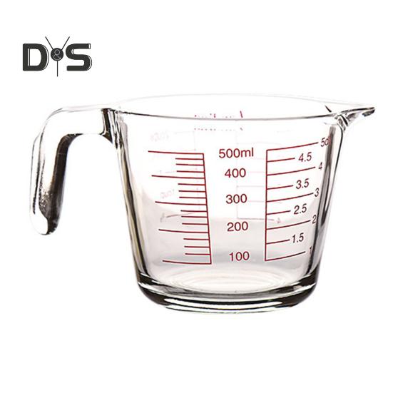 Glass Measuring Cup with Handle & V-Shaped Spout Shot Glass Espresso Jugs Transparent Scale Ounce Measure Jugs Mixing Mug for Bar Party Wine Milk