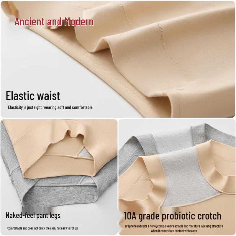 GUJIN Women's Mid-Waist Cotton Anti-Chafing Boxer Briefs 3-Pack