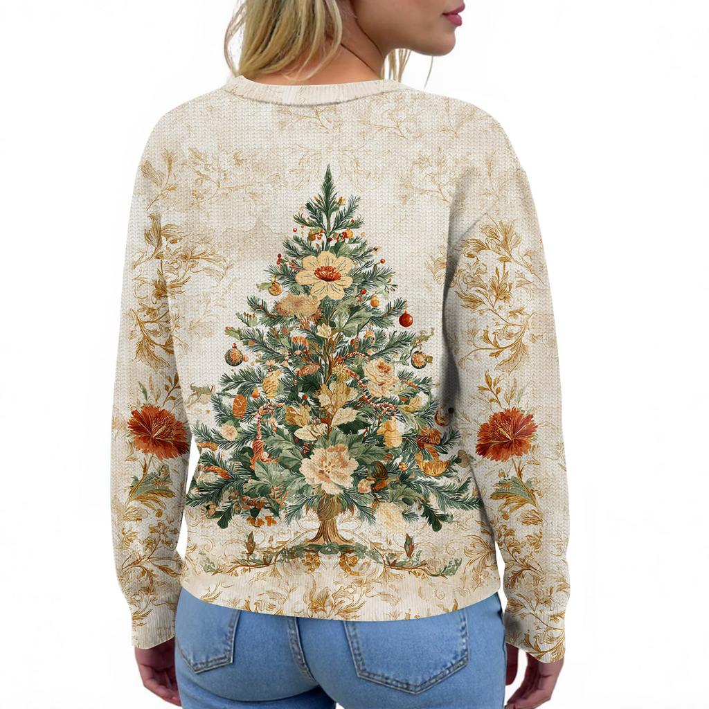 Women'S Christmas Sweater Cute Fun Christmas Sweater Fall And Winter Long Sleeve Knitted Sweater