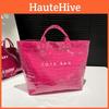 Simple Chic Ladies Tote Bag With Solid Color Letter Printed Crocodile Texture For Casual Outings