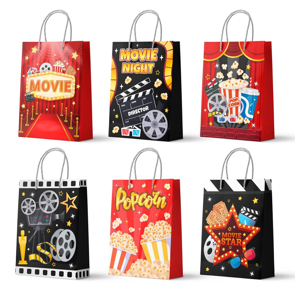 24pcs Movie Night Gift Bags, Movie Night Treat Bags Set - Movie Night Party Gift Bags, Movie Night Birthday Gift Bag