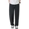 Foss Phil Men's Casual Pants, Spring And Summer Ice Silk Thin Simple Straight Comfortable Cool-Feeling Trousers, 008 Black L