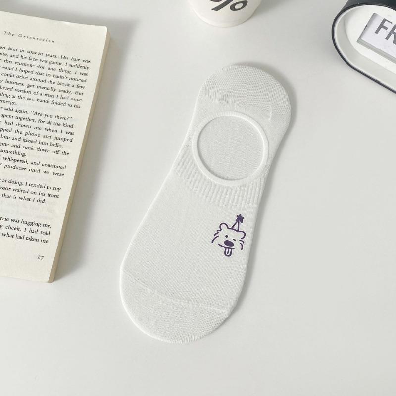 

Женские летние мультяшные горячие принтованные силиконовые нескользящие дышащие влагоотводящие невидимые носки-лодочки 1 pair