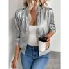 Veste Mode Fine Unie Couture Printemps Automne Nouvelle Veste Casual Ajustée Mince Veste Top