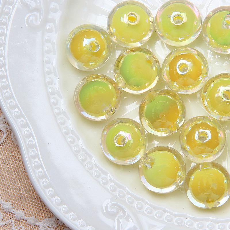 16mm Colorful UV-Plated Acrylic Round Beads for DIY Jewelry, Phone Chains, Wind Chimes, and Car Hangings