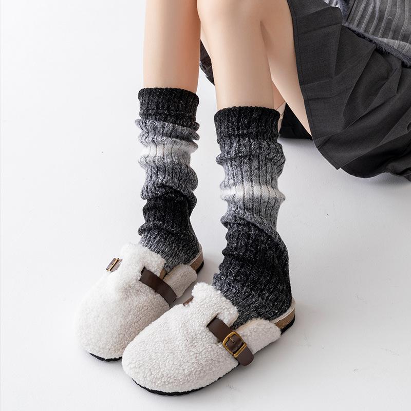 

Boots Still Cotton Socks Cover Ballet Style Stacking Socks Lace Bow Sweet Lolita Knitted Long Tube Laid flat, approximately 40cm чорний