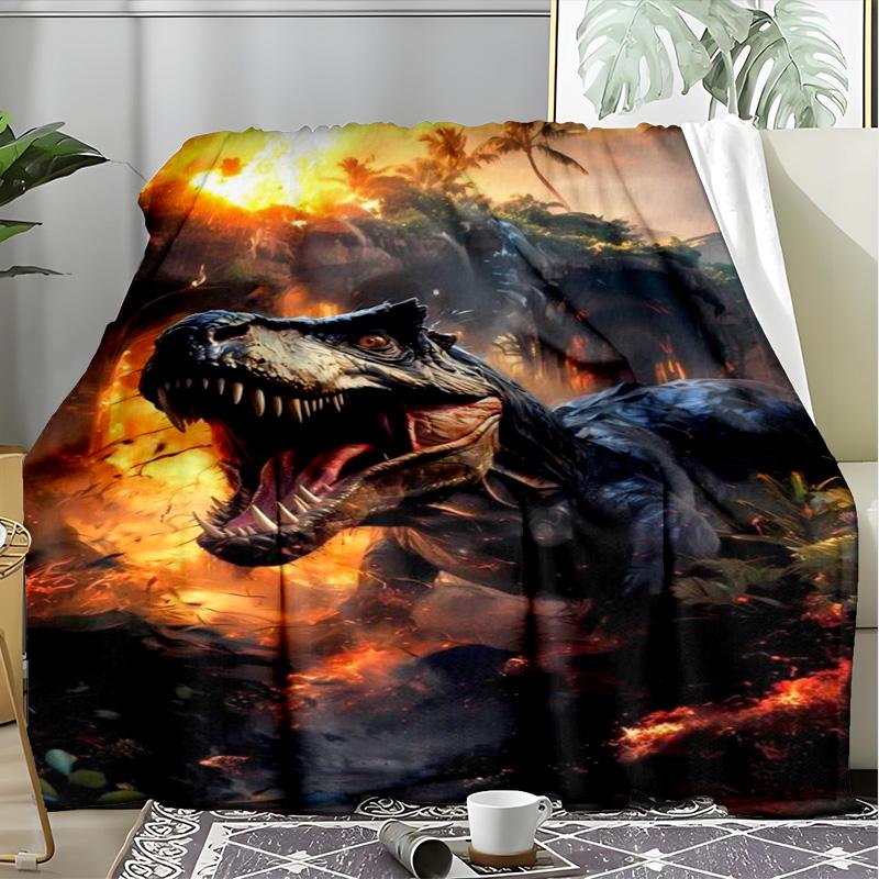 Powerful Charging Bull Ink Painting Blanket, Vintage Art Flannel Throw Blanket for Home Decor