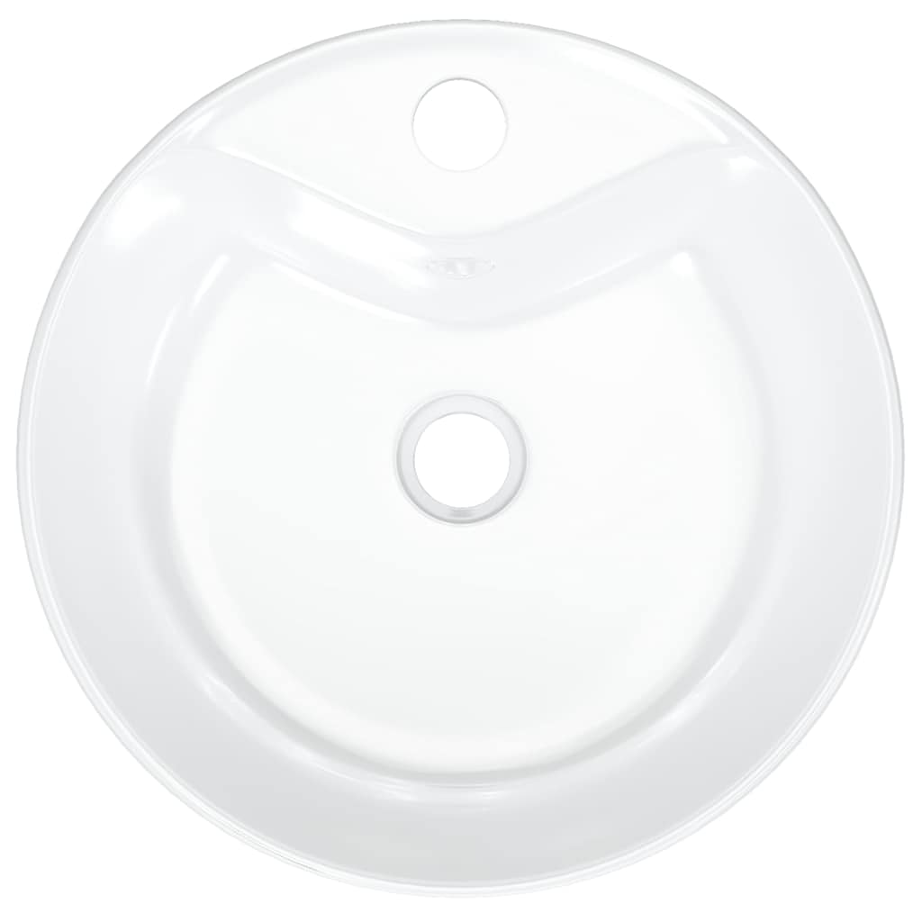 White Ceramic Round Washbasin 40x14.5 Cm