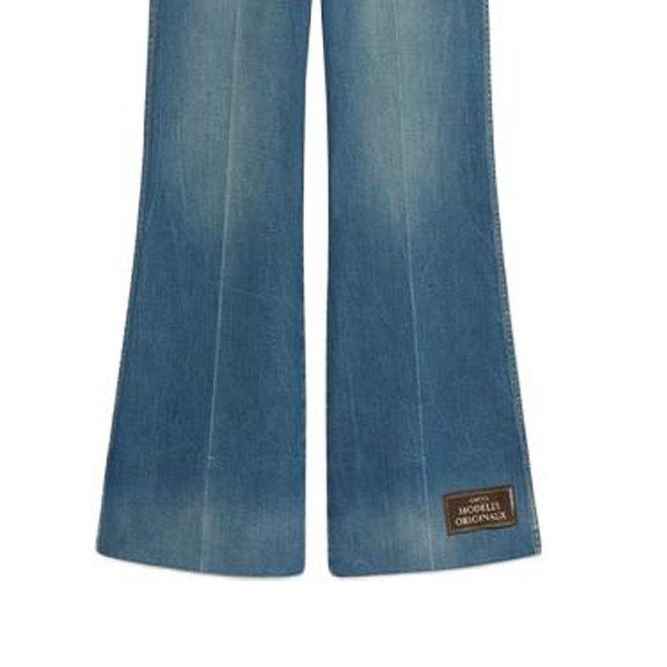 GUCCI Jeans Women's Blue Moderate Flared Pants 624217-XDCD9-4759