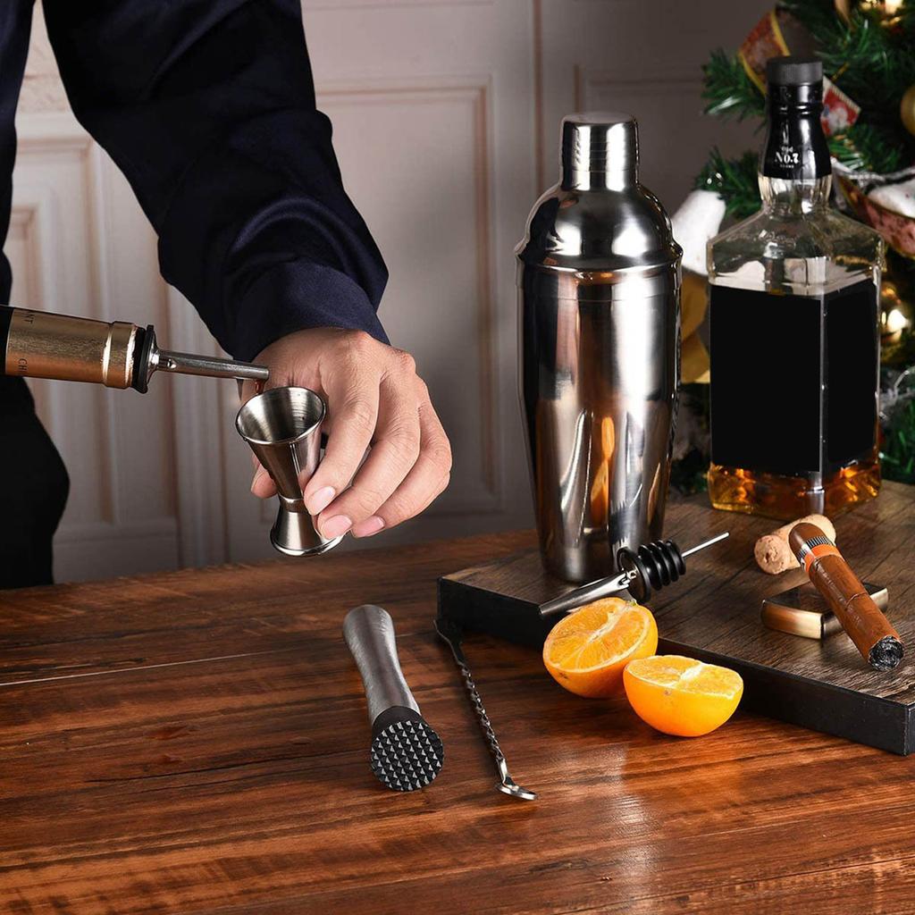 Stainless Steel Cocktail Shaker Set, Complete Set Of Cocktail Mixing Tools, Bar Cocktail Drum Packaging, artender Kit, Cocktail Shaker Set,