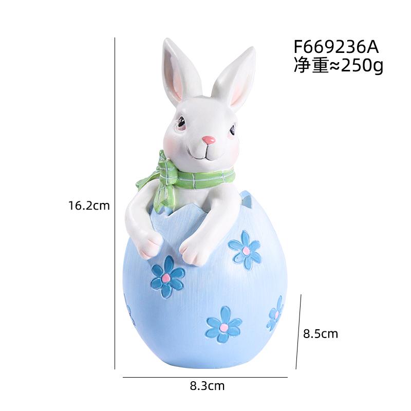 Rzeźba Zajączka Wielkanocnego, Urocza Statuetka Zwierzątka, Kreatywna Figurka Królika, Idealna na Święta Wielkanocne i Prezenty Imprezowe