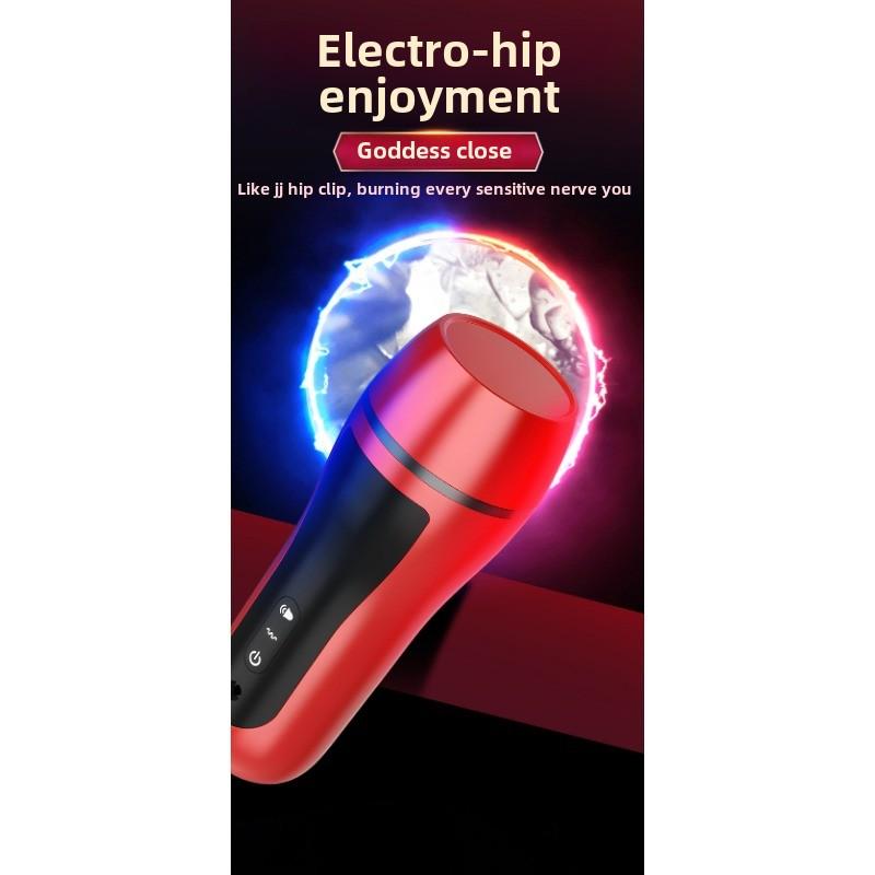 Digital Aeroplane Cup Male Rechargeable Vibration Interactive Pronunciation Cup Electric Masturbator Adult Erotic Sex Products