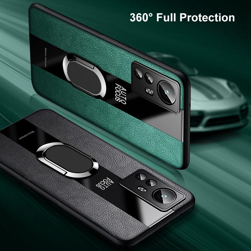 Ringholder Lærdeksel For Xiaomi Mi 12 Pro 12X 12S Ultra 12T Pro Deksel Silikon Telefondeksel For Poco X3 F5 Pro F3 F4 X4 GT