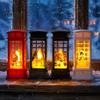 Bedroom Bedside Lamp Telephone Booth Christmas Lantern, Vintage LED Flameless Candle Night Light Retro Phone for Desk, Festive Tabletop Decor, Holiday