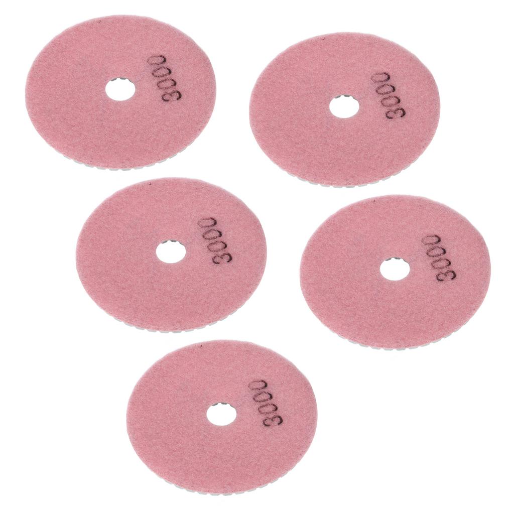 5Pcs 4in Diamond Wet Polishing Pads Soft Grinding Disc Kit for Marble Granite Ceramics3000 Grits