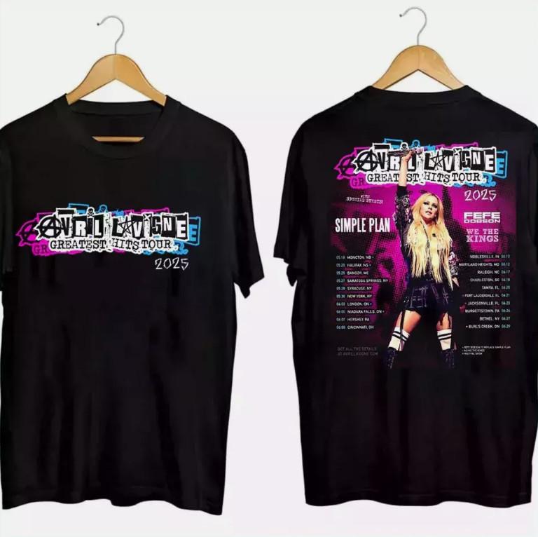 

Avril Lavigne Greatest Hits Tour 2025 North America Tour TShirt Unisex T-Shirt L