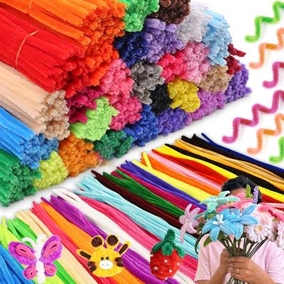 200/500 pièces Tiges en Chenille Nettoyeurs de Pipe à Pipeaux Décoration Intérieure Artisanat Bricolage Bandeau Poilu Fête Festival Cadeau d'Anniversaire XJM