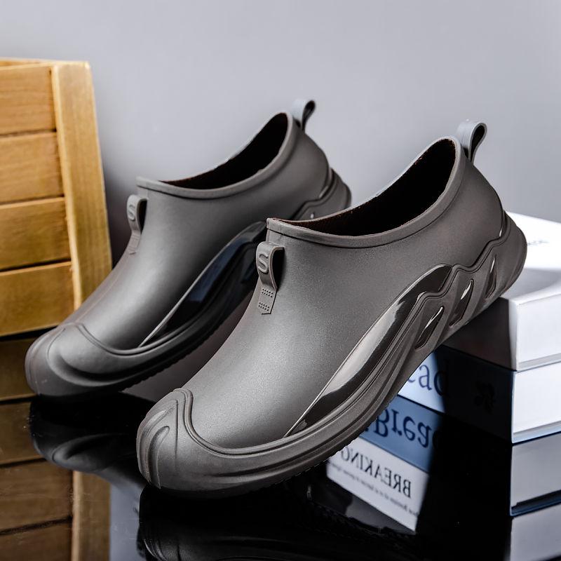 Chef Kitchen Cooking Male Shoes Work Summer Solid Color Gum Mud Rubber Gumboots Without Lacing Fishing New 2026 Men's Rain Boots