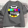 No Signal Tv Test Card Unisexs T Shirt Funny Tees Short Sleeve Crew Neck TShirts Cotton Plus Size Clothing