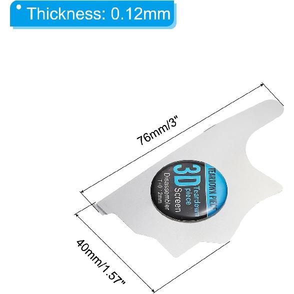 PATIKIL Flat Curved Spudger Pry Blade Professional Stainless Steel Metal 0.12mm Ultra Thin Pry Opening Tool for Mobile Phone Repair