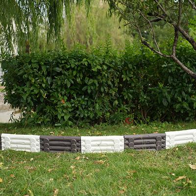 Plastisk Dekorativ Hagegjerde Imitasjon Tømmer Støttemur Kant Hageanlegg Kantpanel for Gressplen Gård Blomsterbed Stier