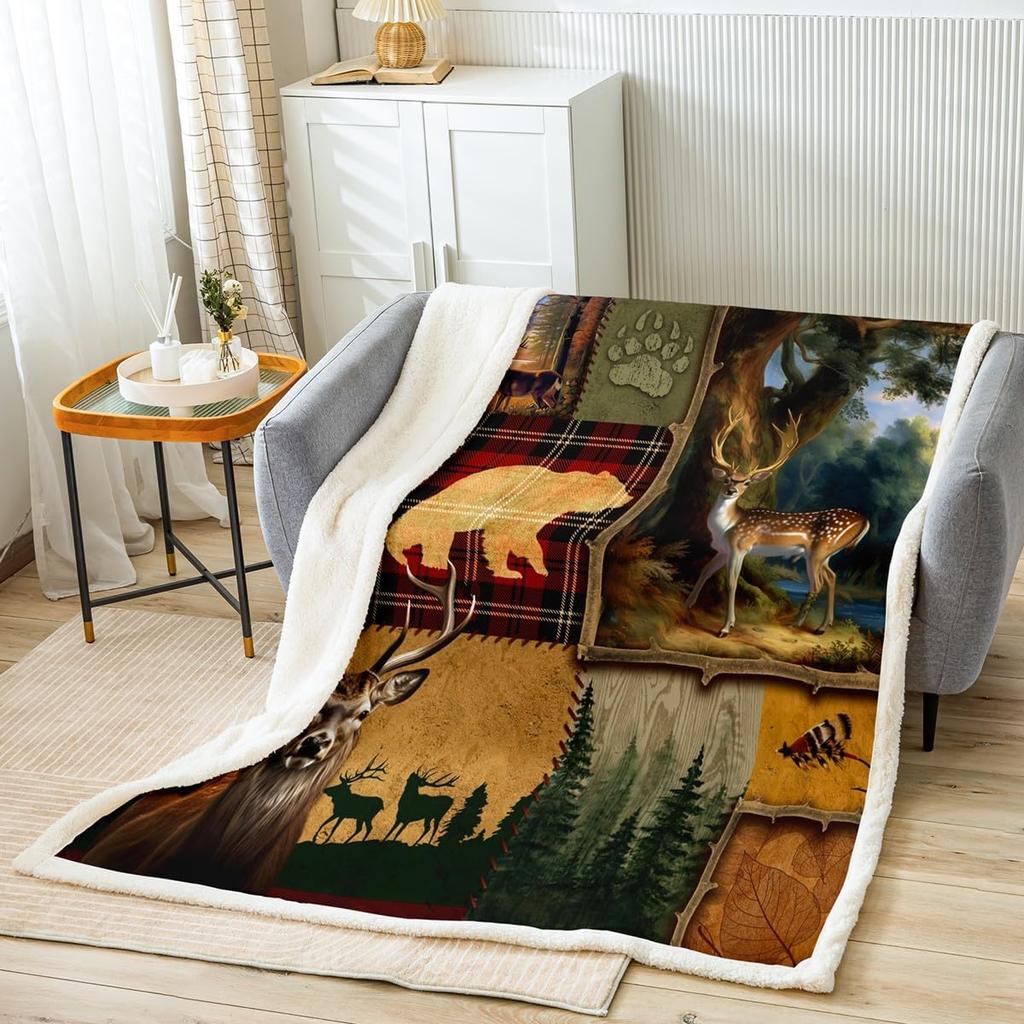 GUOYU Blanket Cute Gnomes Throw Blanket Purple Vine Flower Butterfly Blanket for Couch Sofa Lavender Bouquet Bed Blanket for Kids Boys Girls