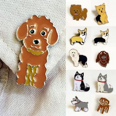 Bulldog Pet Dog Brooch Cartoon Dog Cartoon Metal Badge Dog Animal Enamel Pins Shirt Pin